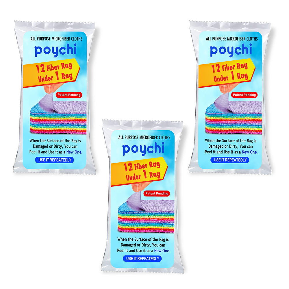 Poychi Magic Microfiber Rag - 3 Pack