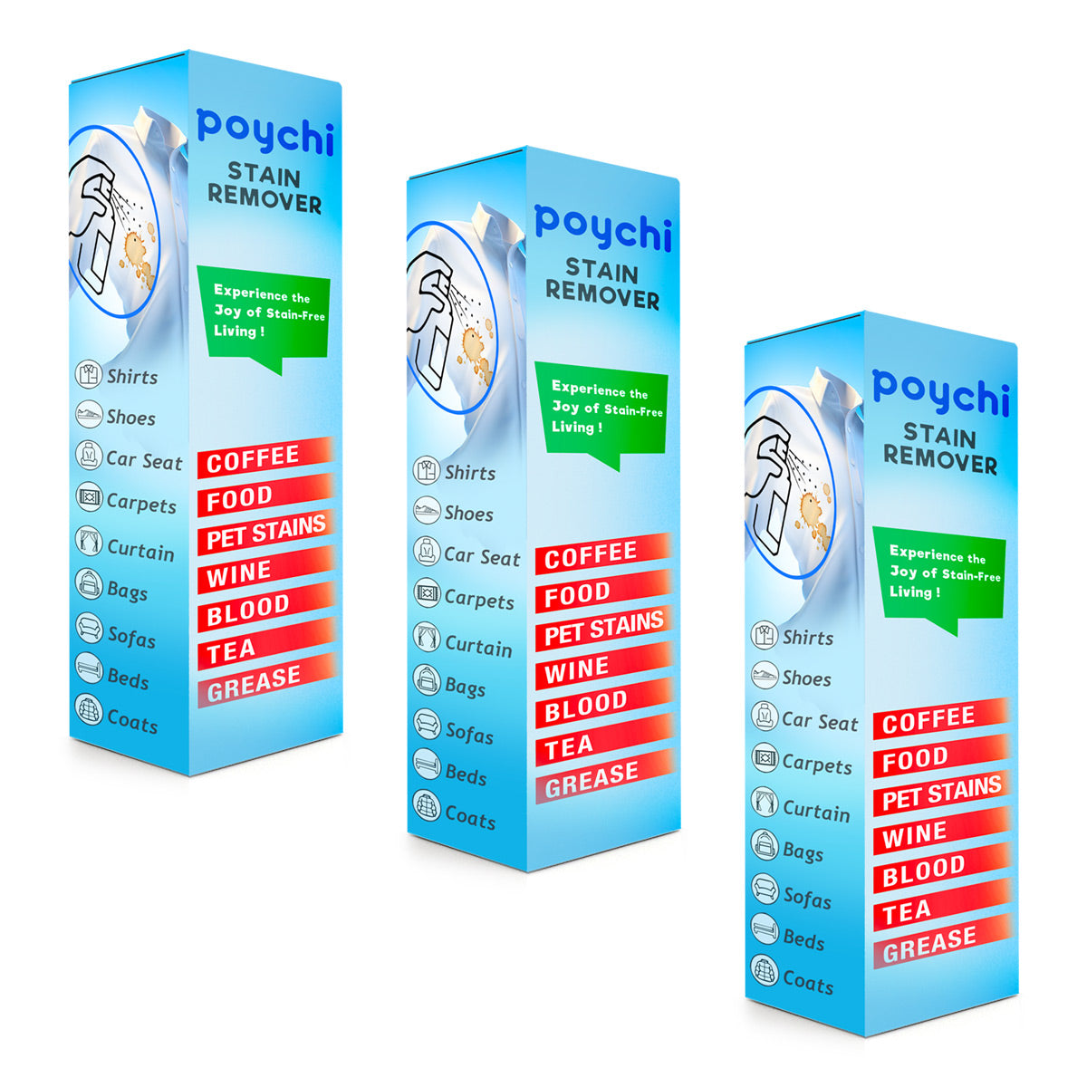 Poychi Stain Remover Spray - 3 Pack