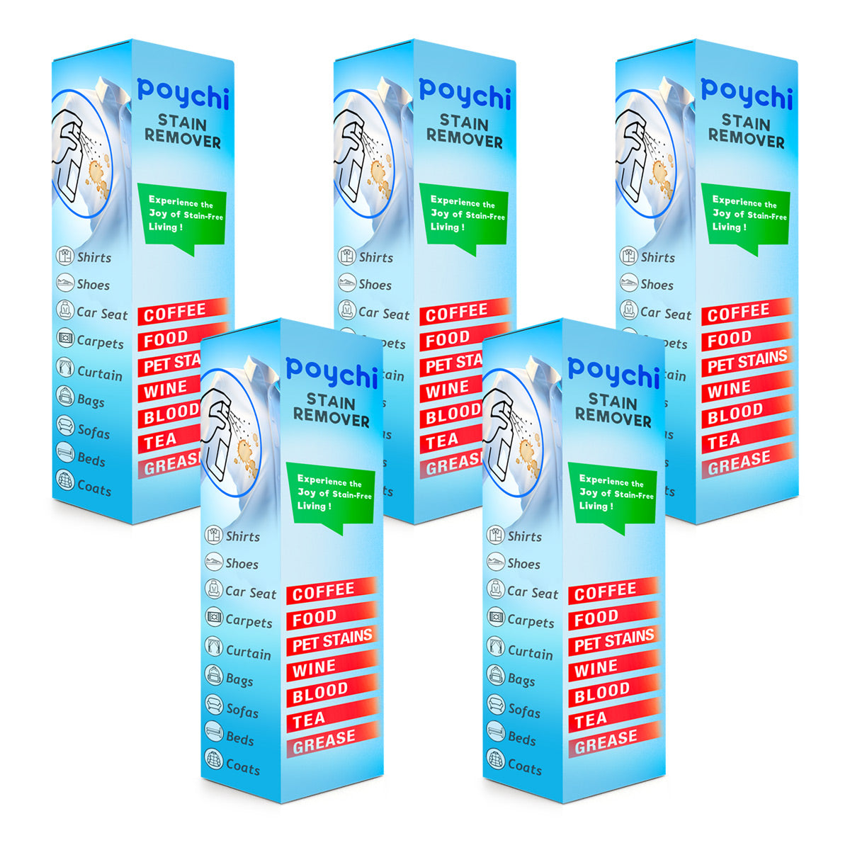 Poychi Stain Remover Spray - 5 Pack